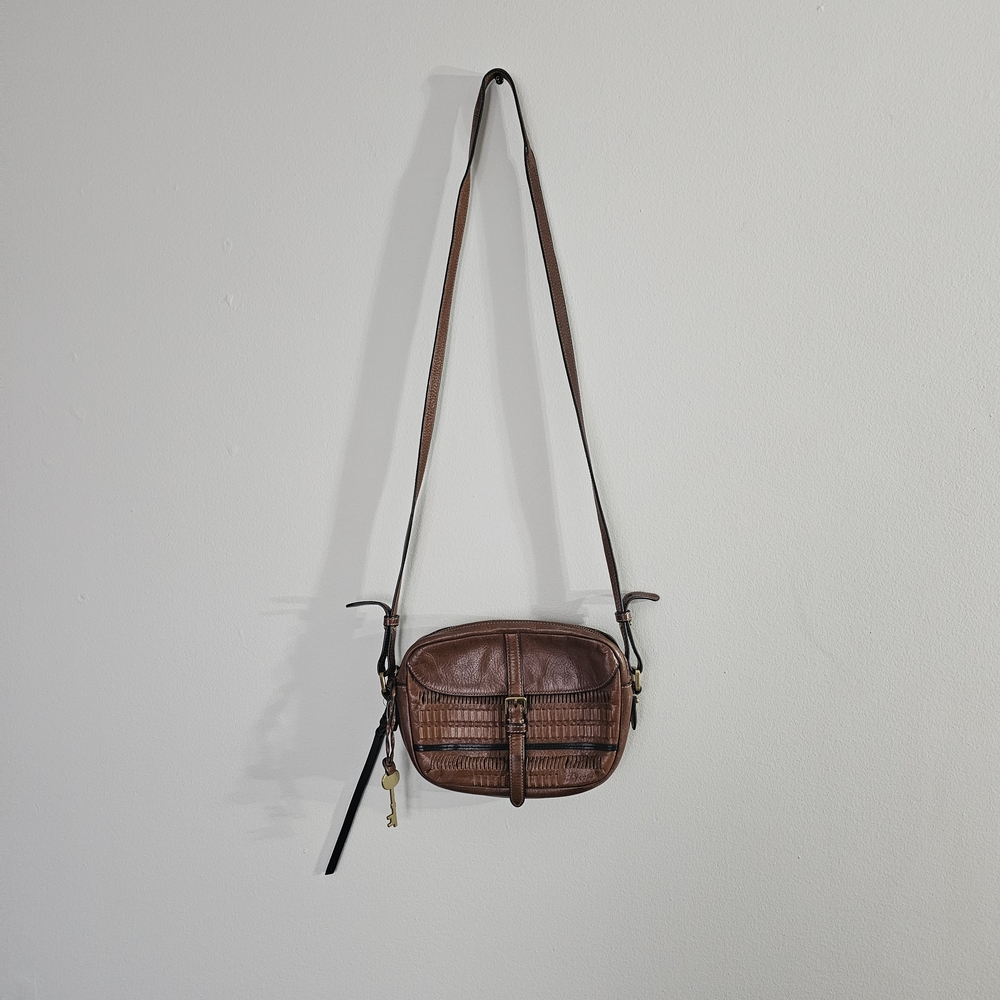 Fossil Tan Leather Crossbody Bag
